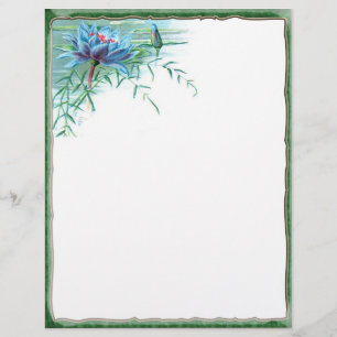 Blue Floral Corner Letterhead