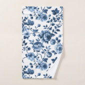 Blue Floral Cottage Garden Bad Handdoek (Handdoek)