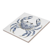Blue Floral Crab Keramische Tegel Tegeltje (Zijkant)