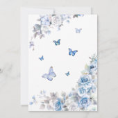 Blue Floral Crest Sweet Baby Boy Baby shower Kaart (Achterkant)