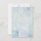 Blue Floral Cross Baby Uitnodiging (Achterkant)