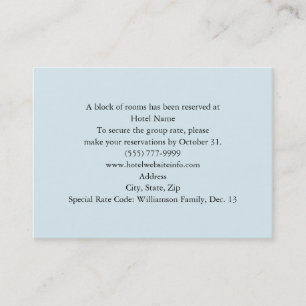 Blue Floral Cross Hotel and Direction Cards Visitekaartje