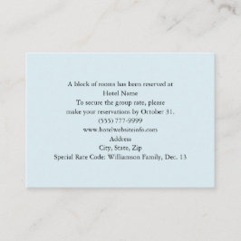 Blue Floral Cross Hotel and Direction Cards Visitekaartje