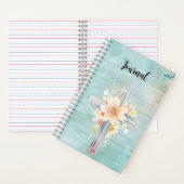 Blue Floral Cross Journal Notitieboek (Binnen)
