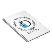 Blue Floral Custom Monogram - Letter D Notitieboek (Rechterzijde)