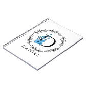 Blue Floral Custom Monogram - Letter D Notitieboek (Linkerzijde)