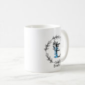 Blue Floral Custom Monogram - Letter E Coffee Mok (Voorkant rechts)