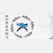 Blue Floral Custom Monogram - Letter K Case-Mate iPhone Case (Achterkant (horizontaal))