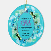 Blue Floral DANK JE Pastor Appreciation Keramisch Ornament (Links)