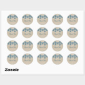 Blue Floral  Dank jullie Stickers (Vel)