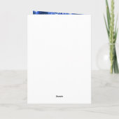 Blue Floral Dark Skin Girl Birthday Kaart (Achterkant)