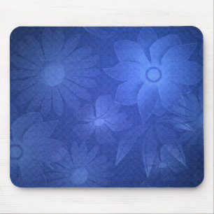 Blue Floral Deco Mousepad Muismat