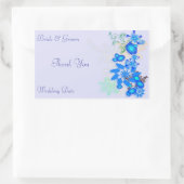 Blue Floral Deco WeddingDank je Rechthoekige Sticker (Tas)