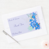 Blue Floral Deco WeddingDank je Rechthoekige Sticker (Envelop)