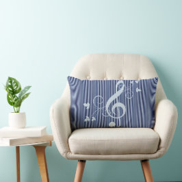 Blue Floral Decorative Music Kussen