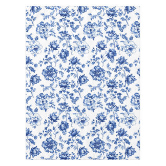 Blue Floral delftware  stijl botanisch Tafelkleed