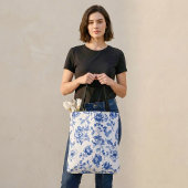 Blue Floral delftware  stijl botanisch Tote Bag