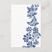 Blue floral delftware the details floral wedding informatiekaartje (Achterkant)