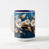 Blue Floral Delight Coffee Mok (Voorkant links)