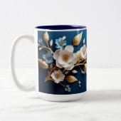 Blue Floral Delight Coffee Mok (Links)