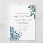 Blue Floral Delphinium Bouquet Kaart (Voorkant)