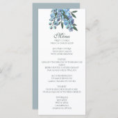 Blue Floral Delphinium Bouquet Menu (Voorkant / Achterkant)