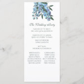 Blue Floral Delphinium Bouquet Programmakaart (Achterkant)