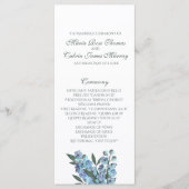 Blue Floral Delphinium Bouquet Programmakaart (Voorkant)