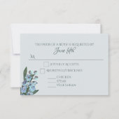 Blue Floral Delphinium Bouquet RSVP Kaartje (Voorkant)