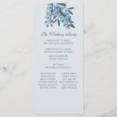 Blue Floral Delphinium-programma Programmakaart (Achterkant)