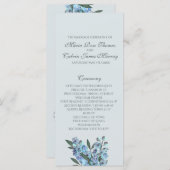 Blue Floral Delphinium-programma Programmakaart (Voorkant / Achterkant)