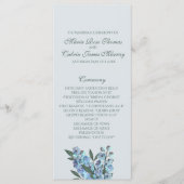 Blue Floral Delphinium-programma Programmakaart (Voorkant)