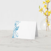 Blue Floral Design Add Your Text Note Card Kaart (Gele Bloem)