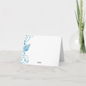 Blue Floral Design Add Your Text Note Card Kaart (Achterkant)