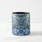Blue Floral Design Coffee Mok (Midden)