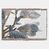 Blue Floral Design Plant Deken (Voorkant)