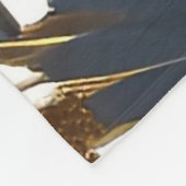 Blue Floral Design Plant Fleece Deken (Hoek)