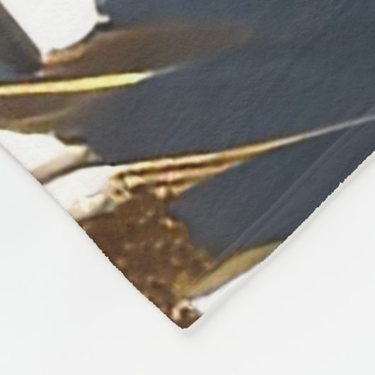 Blue Floral Design Plant Fleece Deken (Hoek)