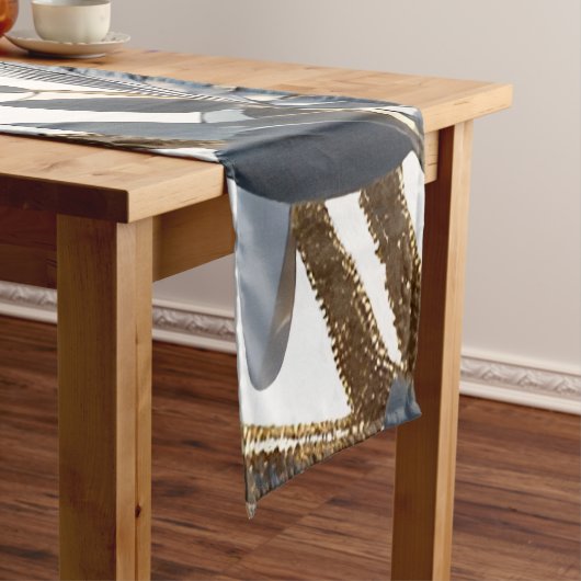 Blue Floral Design Plant Korte Tafelloper (Voorbeeld)