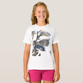 Blue Floral Design Plant T-shirt (Voorkant volledig)
