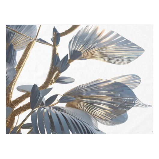 Blue Floral Design Plant Tafelkleed (Voorkant (Horizontaal))