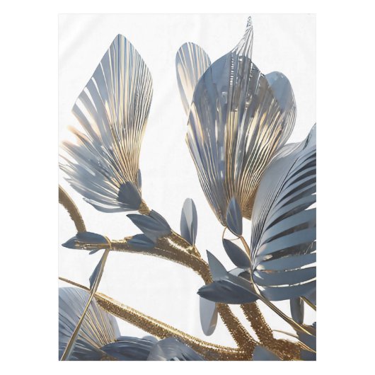 Blue Floral Design Plant Tafelkleed (Voorkant)