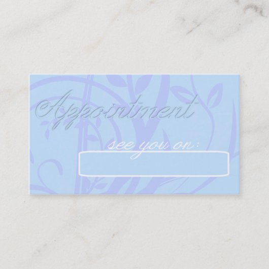 Blue Floral Designer Appointkaarten Afsprakenkaartje (Voorkant)