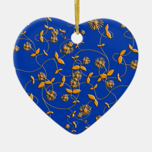 Blue Floral Designer Ornament (Voorkant)