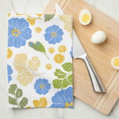 Blue Floral Designer Theedoek (Quarter Fold)