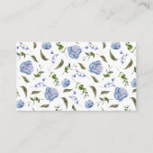 Blue Floral Diaper Raffle Ticket Informatiekaartje (Achterkant)