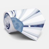 Blue Floral Dotted Tribal Daisy Tattoo Patroon Stropdas (Opgerold)