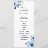 Blue Floral double side program card  Programmakaart (Voorkant)