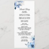 Blue Floral double side program card Programmakaart (Achterkant)