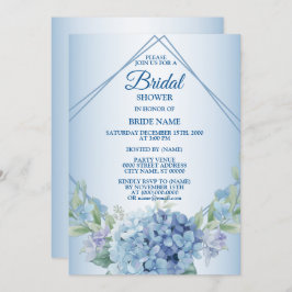 Blue Floral Dusty  Vrijgezellenfeest Party Kaart